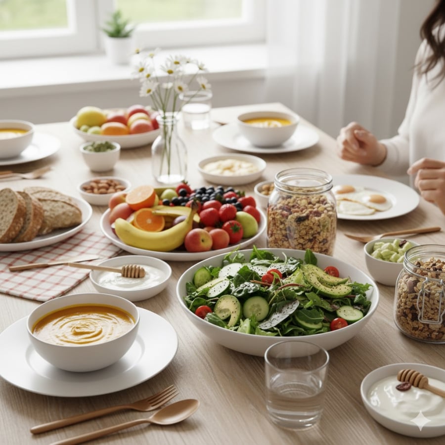 Chế độ ăn uống ưu tiên thực phẩm tự nhiên giúp cơ thể tăng sức đề kháng và bảo vệ tế bào khỏe mạnh.